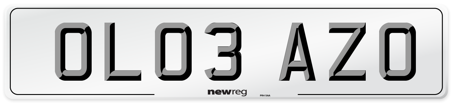 OL03 AZO Number Plate from New Reg